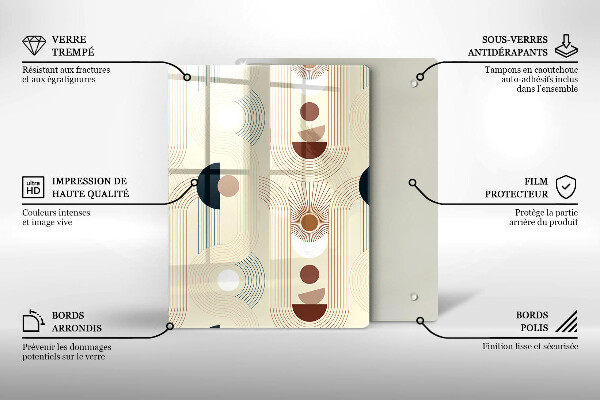 Glas Ceranfeldabdeckung Spritzschutz Modernes Linienmuster