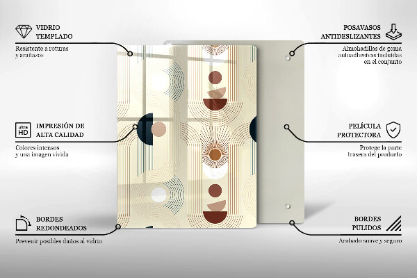 Glas Ceranfeldabdeckung Spritzschutz Modernes Linienmuster