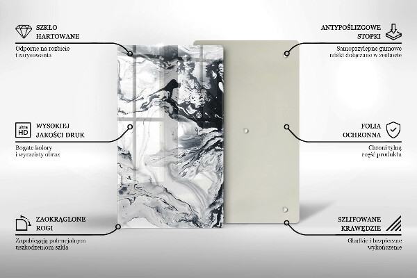 Glas Ceranfeldabdeckung Spritzschutz Tintenabstraktion