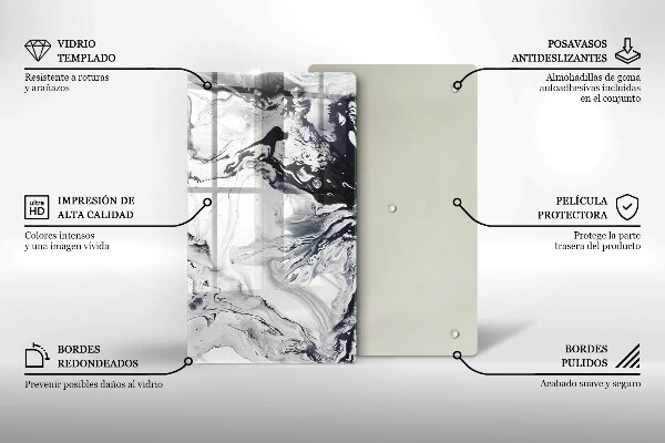 Glas Ceranfeldabdeckung Spritzschutz Tintenabstraktion