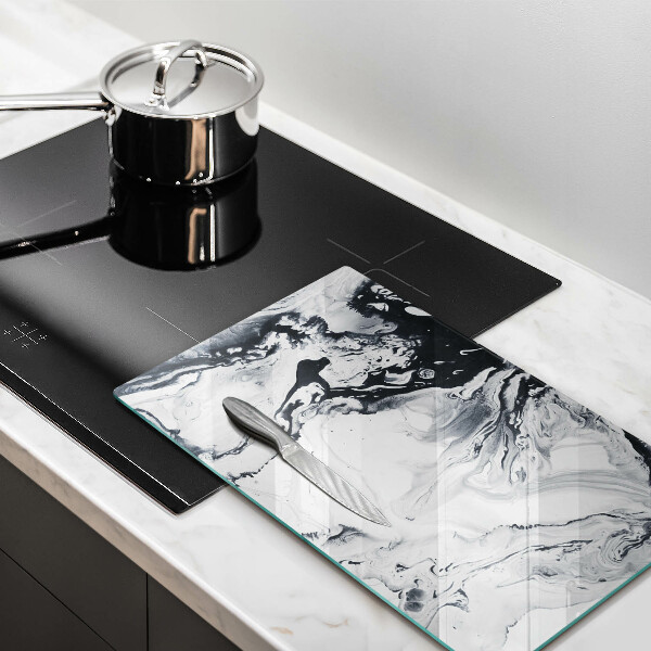 Glas Ceranfeldabdeckung Spritzschutz Tintenabstraktion