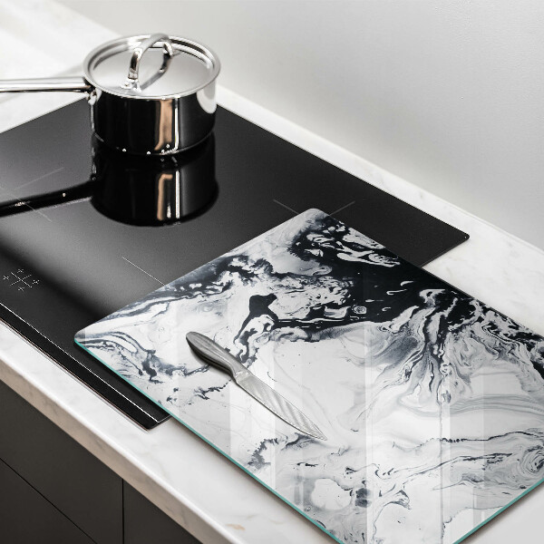 Glas Ceranfeldabdeckung Spritzschutz Tintenabstraktion