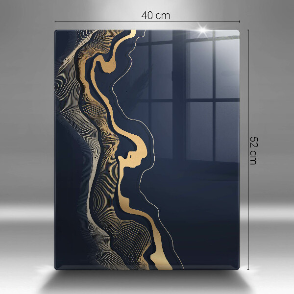 Glas Ceranfeldabdeckung Spritzschutz Abstrakte goldene Linien