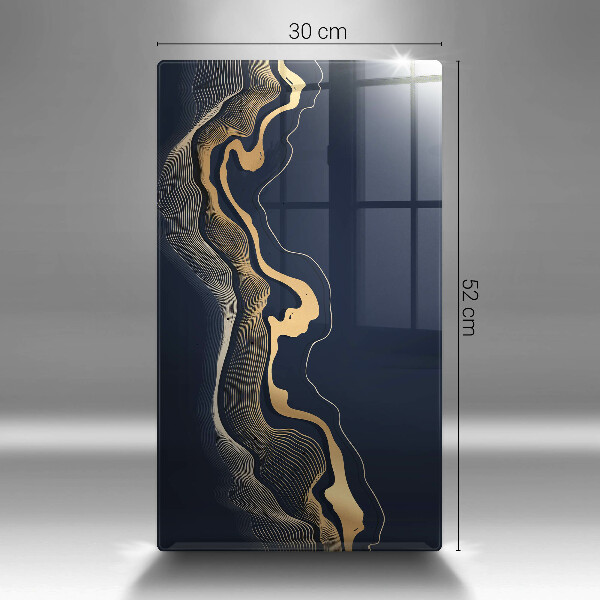 Glas Ceranfeldabdeckung Spritzschutz Abstrakte goldene Linien