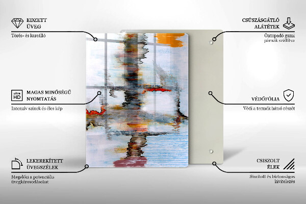 Glas Ceranfeldabdeckung Spritzschutz Malen Sie Abstraktionshintergrund