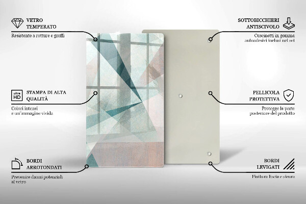 Glas Ceranfeldabdeckung Spritzschutz Scharfe Abstraktion