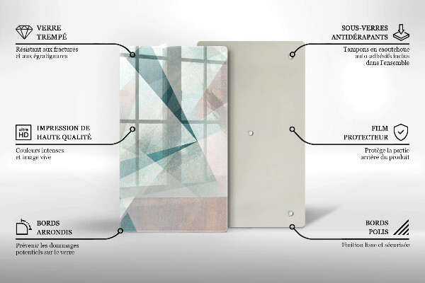 Glas Ceranfeldabdeckung Spritzschutz Scharfe Abstraktion