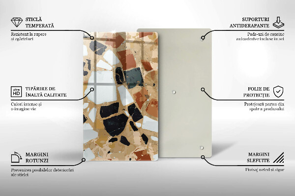 Glas Herdabdeckplatte Dekorativer Steinteller