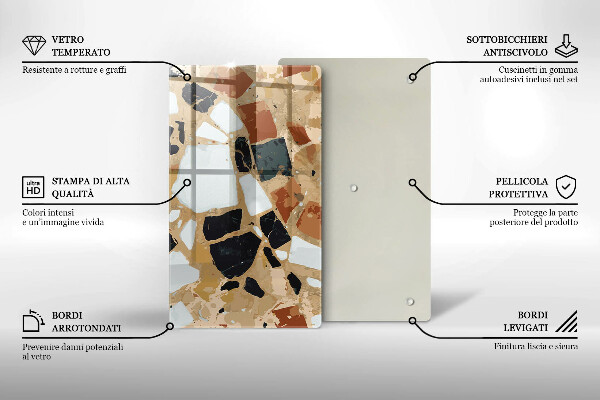 Glas Herdabdeckplatte Dekorativer Steinteller