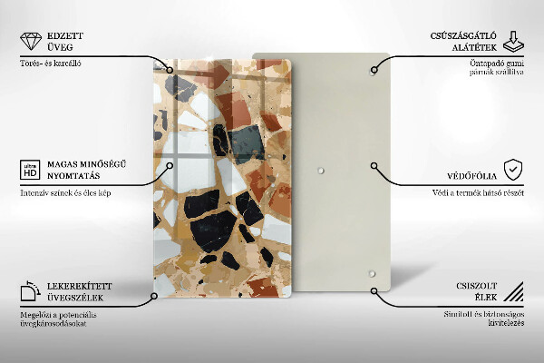 Glas Herdabdeckplatte Dekorativer Steinteller