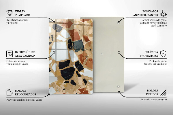 Glas Herdabdeckplatte Dekorativer Steinteller
