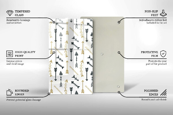 Glas Ceranfeldabdeckung Spritzschutz Boho-Pfeilmuster