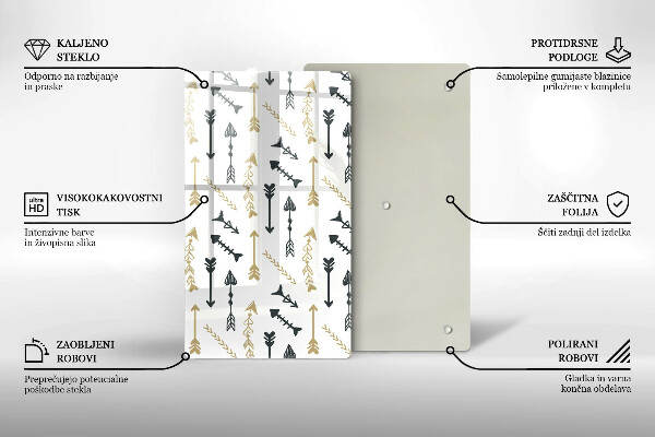 Glas Ceranfeldabdeckung Spritzschutz Boho-Pfeilmuster