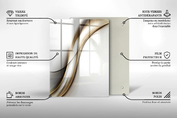 Glas Ceranfeldabdeckung Spritzschutz Boho-Pfeilmuster