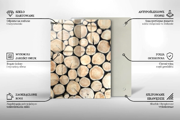 Glas Ceranfeldabdeckung Spritzschutz Baumstümpfe aus Holz