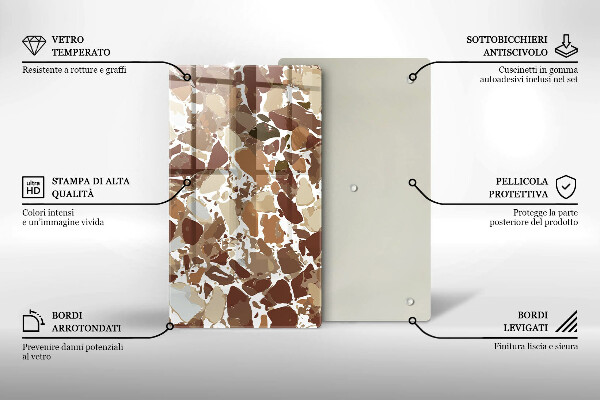 Glas Herdabdeckplatte Dekorative Beizen aus Stein