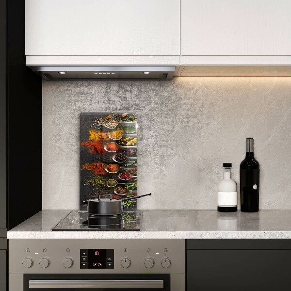 Glas Ceranfeldabdeckung Spritzschutz Löffel mit Gewürzen