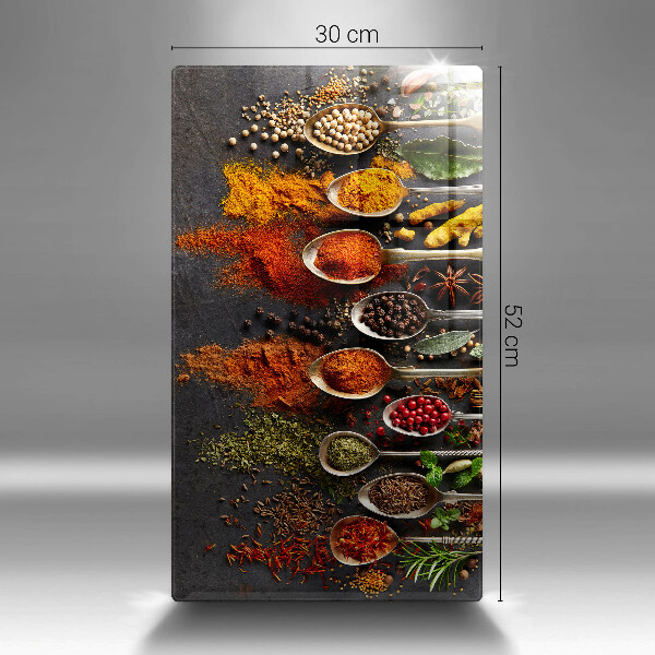 Glas Ceranfeldabdeckung Spritzschutz Löffel mit Gewürzen