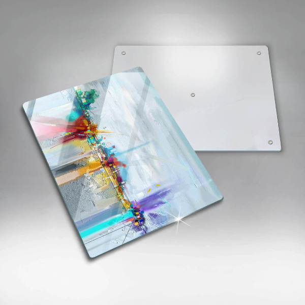 Glas Ceranfeldabdeckung Spritzschutz Gemalte Abstraktion