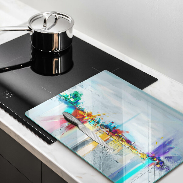 Glas Ceranfeldabdeckung Spritzschutz Gemalte Abstraktion