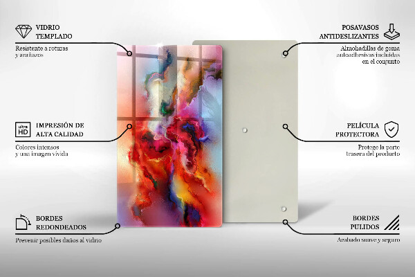 Glas Ceranfeldabdeckung Spritzschutz Rauchige Abstraktion