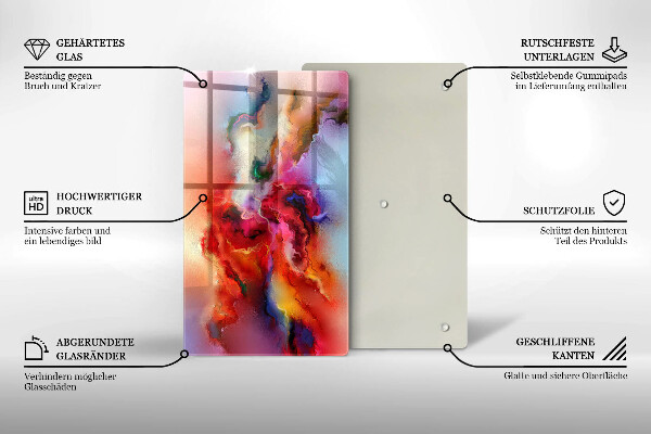 Glas Ceranfeldabdeckung Spritzschutz Rauchige Abstraktion