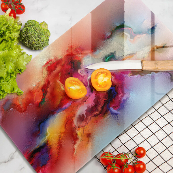 Glas Ceranfeldabdeckung Spritzschutz Rauchige Abstraktion