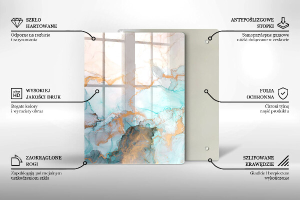 Glas Herdabdeckplatte Pastellabstraktion