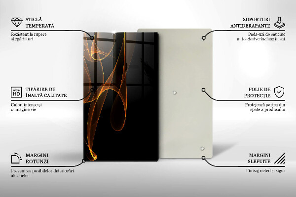 Glas Ceranfeldabdeckung Spritzschutz Abstrakte Linien