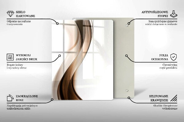Glas Ceranfeldabdeckung Spritzschutz Abstrakte Linien