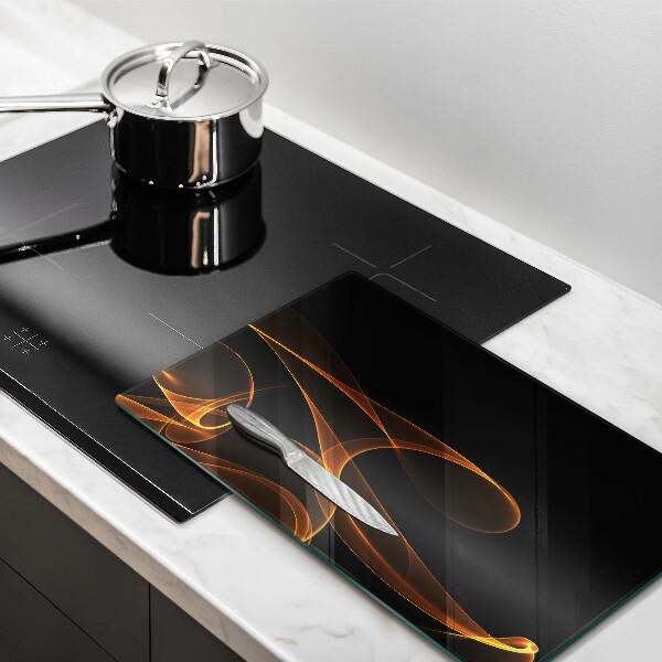 Glas Ceranfeldabdeckung Spritzschutz Abstrakte Linien