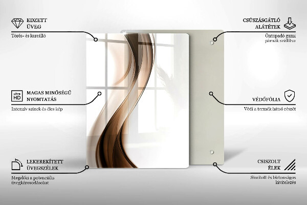 Glas Ceranfeldabdeckung Spritzschutz Abstrakte Linien