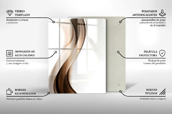 Glas Ceranfeldabdeckung Spritzschutz Abstrakte Linien