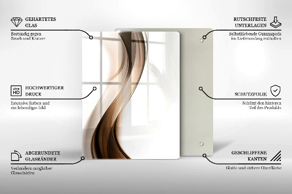 Glas Ceranfeldabdeckung Spritzschutz Abstrakte Linien