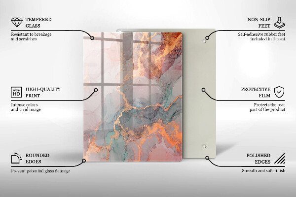 Glas Herdabdeckplatte Dekorativer Stein