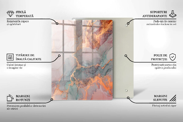 Glas Herdabdeckplatte Dekorativer Stein