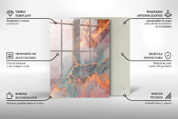 Glas Herdabdeckplatte Dekorativer Stein