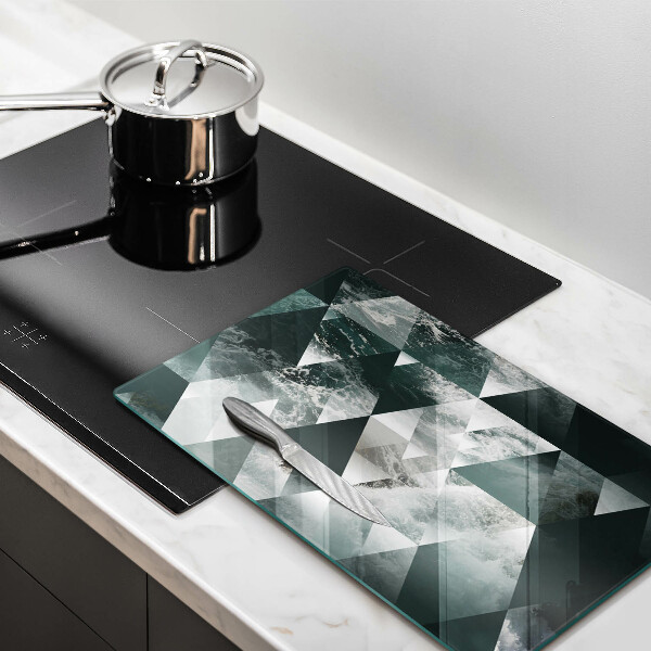Glas Ceranfeldabdeckung Spritzschutz Dreiecke und Wasser