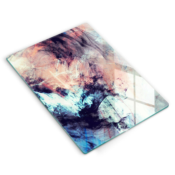 Glas Ceranfeldabdeckung Spritzschutz Gemalte Abstraktion