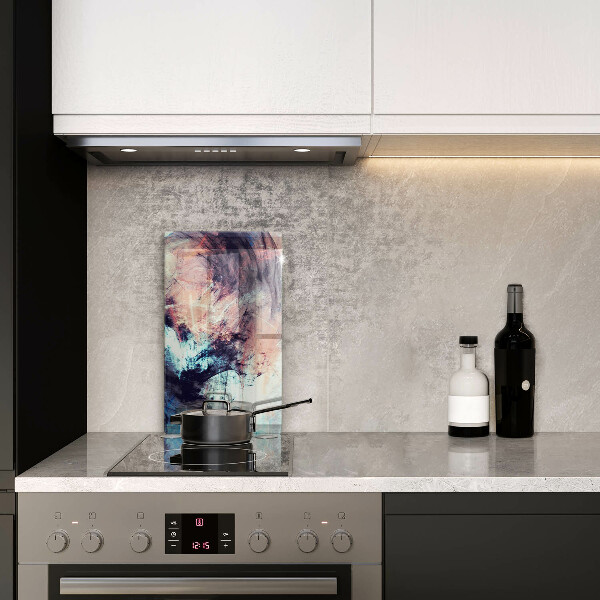 Glas Ceranfeldabdeckung Spritzschutz Gemalte Abstraktion