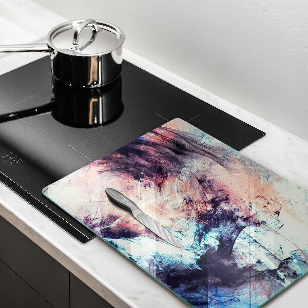 Glas Ceranfeldabdeckung Spritzschutz Gemalte Abstraktion