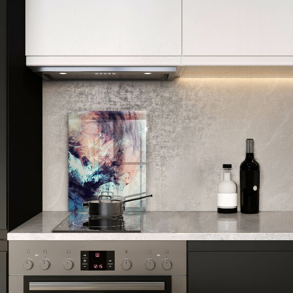 Glas Ceranfeldabdeckung Spritzschutz Gemalte Abstraktion