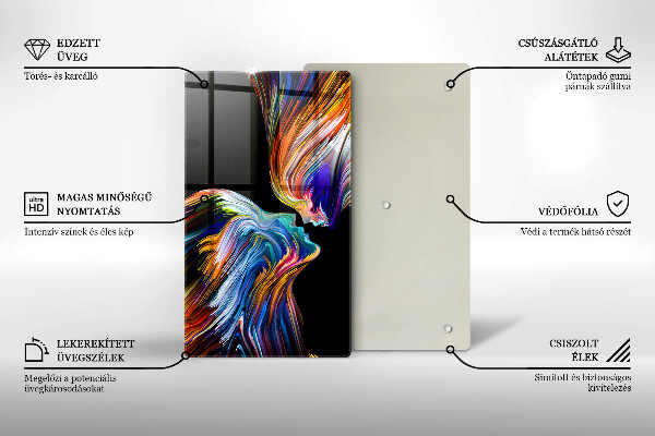 Glas Herdabdeckplatte Kuss-Abstraktion