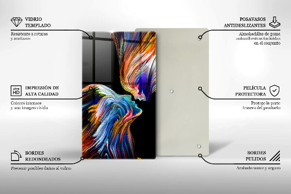 Glas Herdabdeckplatte Kuss-Abstraktion