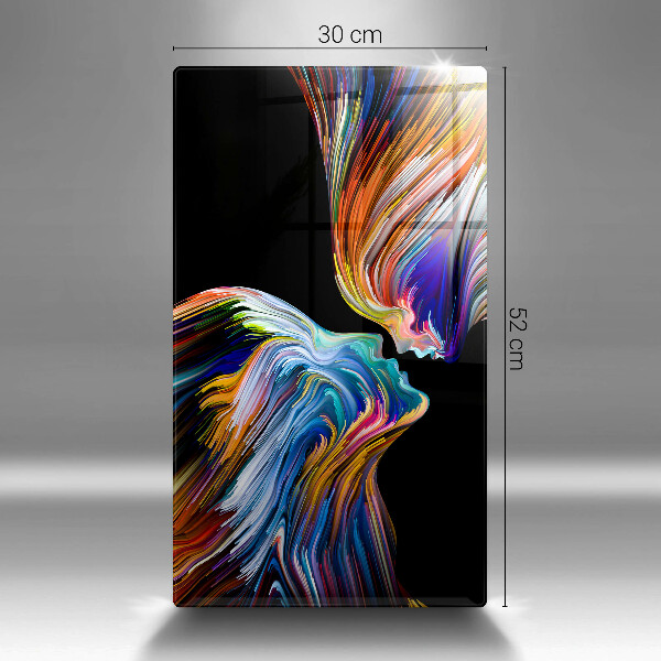 Glas Herdabdeckplatte Kuss-Abstraktion