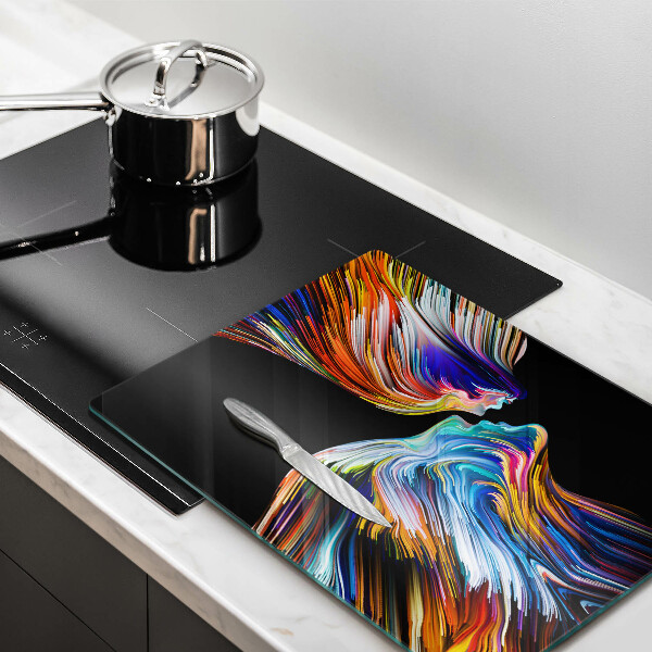 Glas Herdabdeckplatte Kuss-Abstraktion