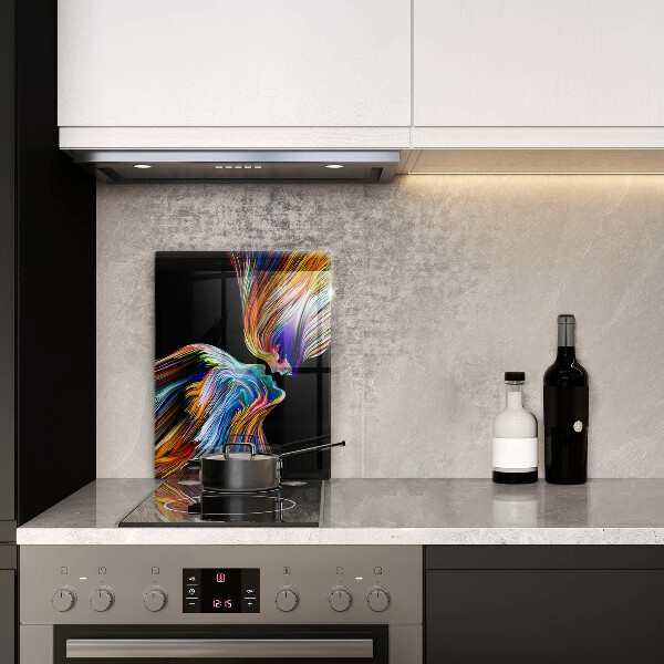 Glas Herdabdeckplatte Kuss-Abstraktion