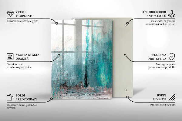 Glas Herdabdeckplatte Bunte Papageienfedern