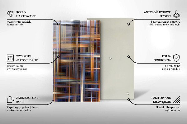Glas Herdabdeckplatte Abstrakte Farblinien