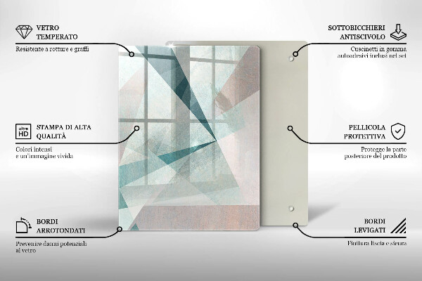 Glas Herdabdeckplatte Abstrakte Farblinien